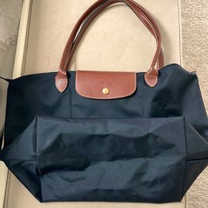Longchamp Black Le Pliage Large Tote.